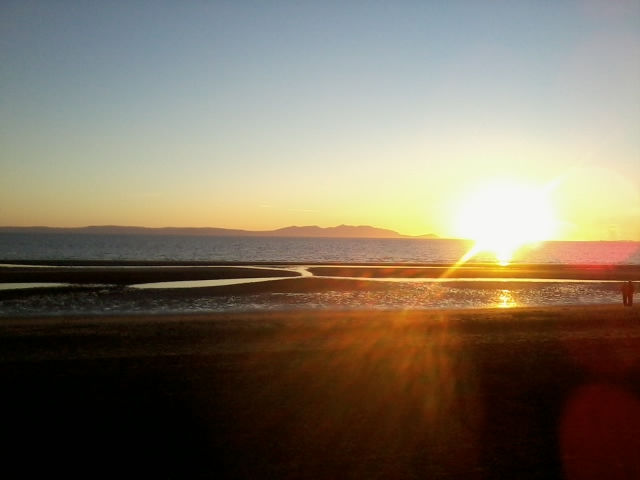 Sunset over Arran from Ayr<br />taken on the 29th June 2014